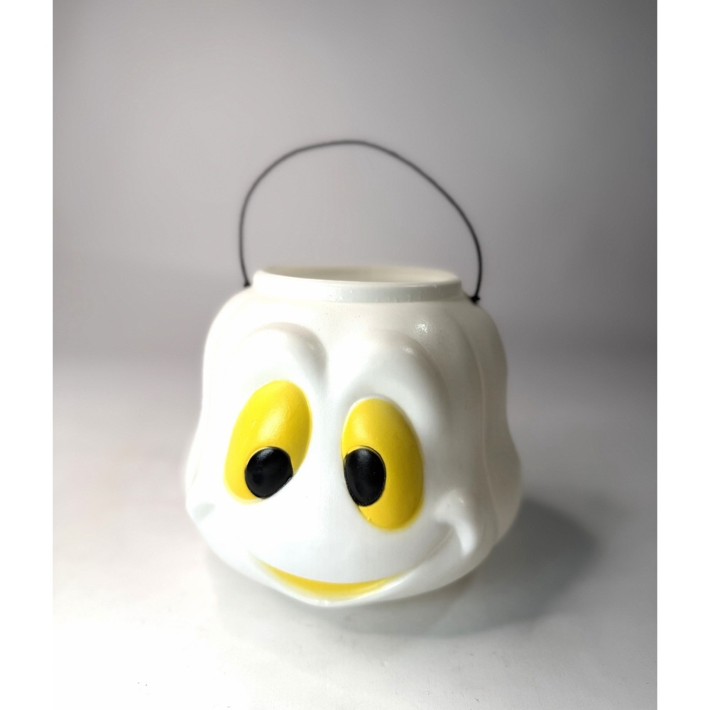 Ghost Casper Blow Mold Trick or Treat Bucket General Foam Rivet Handle